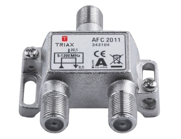 Triax 343104, Kabelspillter, 75 O, 5 - 1218 MHz, Metallisk, Hunkjønn, A