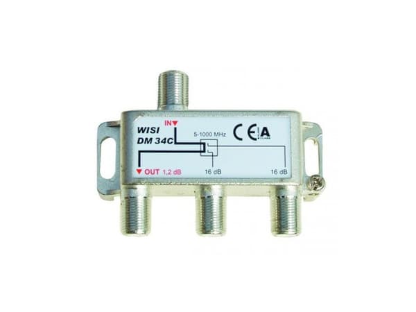 Wisi 70305, Kabelspillter, 5 - 1000 MHz, Sølv, A, 1,2 dB, 78 mm