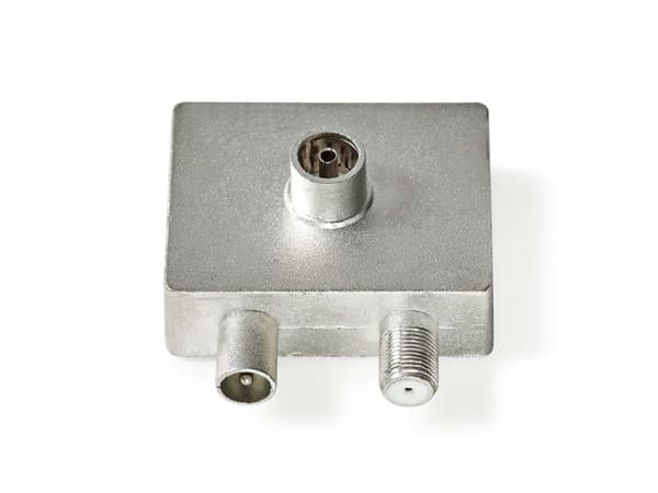 Nedis CSGP40970ME, Kabelspillter, 75 O, Metallisk, Sølv, Metall, 1 stykker, IEC, F