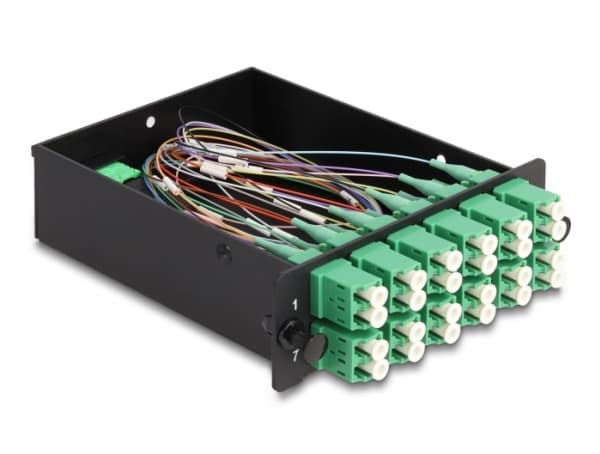 Delock - MPO-filberoptisk kassett - high density - LC Duplex SM X 12 - svart