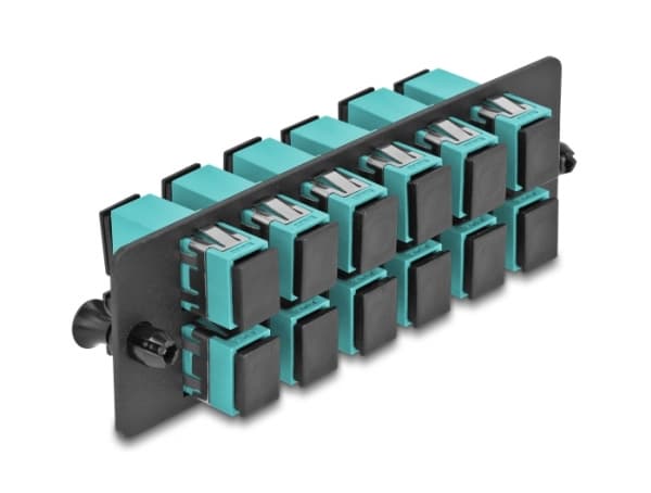 Delock - Fiberoptisk adapterplate - SC MM X 12 - sort, akvamarin