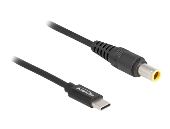 Delock - Strømkabel - 24 pin USB-C (hann) til 7,9 x 5,5 mm DC-jakk (hann) - 20 V - 3 A - 1.5 m - svart