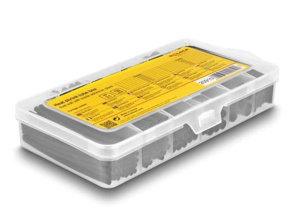 Delock - Varmekrymperør - dual wall with inside adhesive, shrinkage ratio 3:1 - 9.5 cm - svart (en pakke 122)