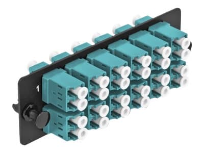 Delock - Fiberoptisk adapterplate - LC Duplex MM X 12 - svart, akvamarin