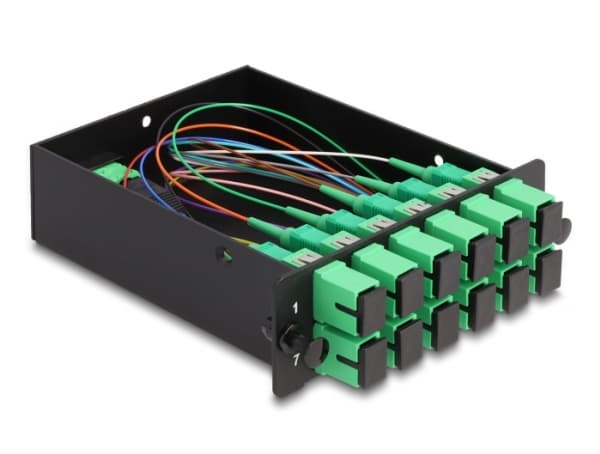 Delock - MPO-filberoptisk kassett - high density - SC SM X 12 - svart
