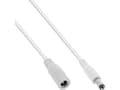 Miniatyrbilde 1 av 3: InLine DC skjøteledning plugg/kontakt 5,5x2,5mm AWG 18 hvit 0,5m - Skjøteledning ( 26955F )