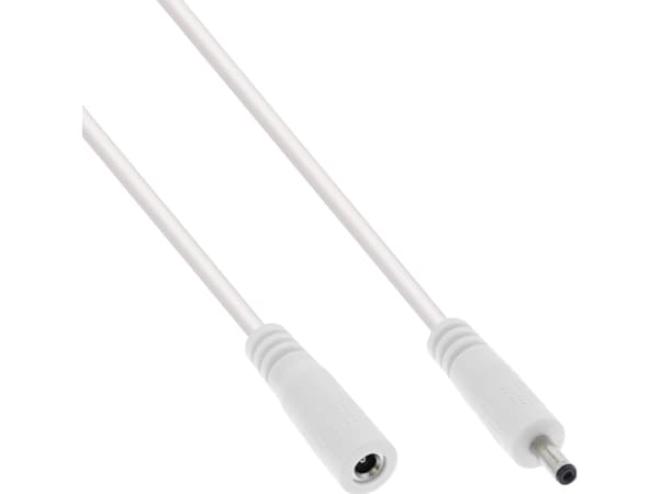 InLine DC jatkokaapeli uros/naaras 3.5x1.35mm AWG 18 valkoinen 0 - Jatkokaapeli ( 26955H )