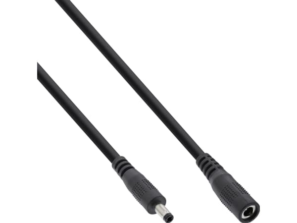InLine DC skjøtekabel plugg/kontakt 4,0x1,7mm AWG 18 svart - Skjøteledning ( 26901C )
