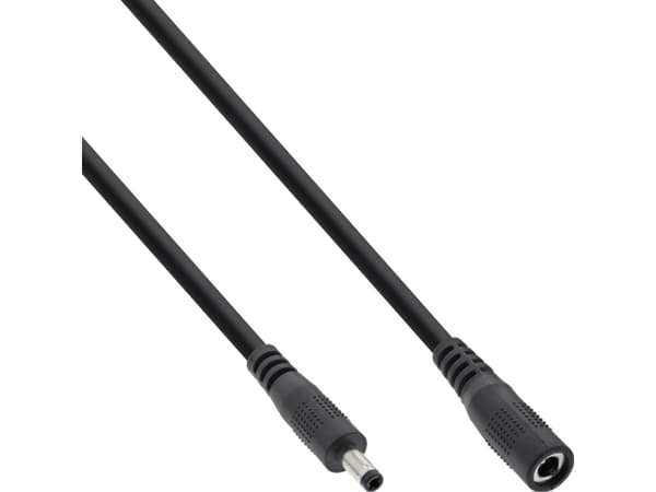 InLine DC jatkokaapeli uros/naaras 4.0x1.7mm AWG 18 musta - Jatkokaapeli ( 26901C )