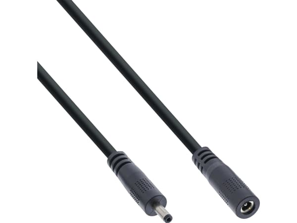 InLine DC forlengelseskabel plugg/kontakt 3,5x1,35mm AWG 18 svart - Forlengelseskabel ( 26903I )