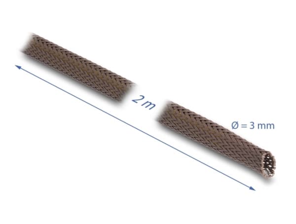 Delock - Kabelhanteringsfodral - 3 mm, braided, rodent resistant, stretchable - 2 m - brun