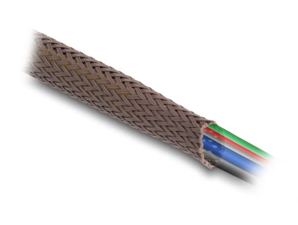 Delock - Kabelhanteringsfodral - 3 mm, braided, rodent resistant, stretchable - 2 m - brun