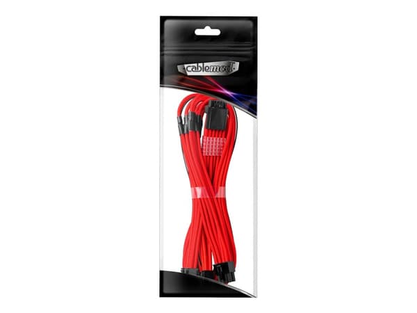 CableMod C-Series PRO ModMesh Sleeved 12VHPWR StealthSense - Strømkabelsett - rød