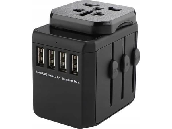 MicroConnect - Socket splitter - AC 100-240 V - 1920 watt - utgangskontakter: 8 - svart
