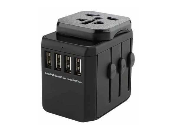 MicroConnect - Socket splitter - AC 100-240 V - 1920 watt - utgangskontakter: 8 - svart