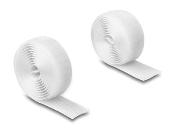 Delock - Krok- og sløyfefesteinnretning - heavy-duty - 1 m - hvit