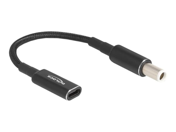 Delock - Strömadapter - 24 pin USB-C (hona) till DC-jack 7,4 x 5,0 mm (hane) - 19.5 V - 3 A - 15 cm - svart