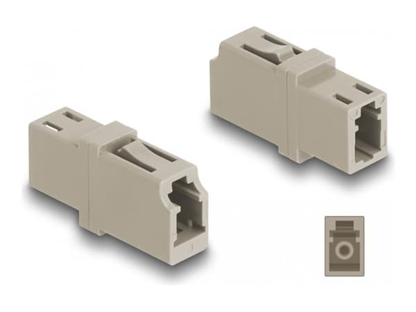 Delock - Nettverkkopler - LC (hunn) til LC (hunn) - fiberoptisk - simpleks - OM1/OM2 - beige (en pakke 2)