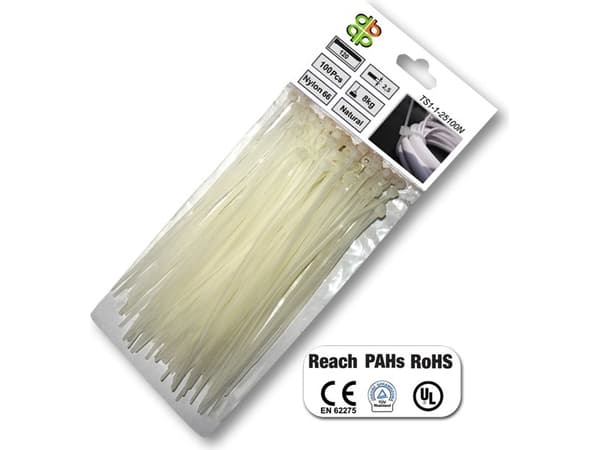 Bradas TS1125150N, Läpinäkyvä, 1 pää(t), CE, PAHs, 15 cm, 2,5 mm, 100 kpl