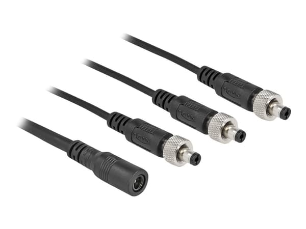 Delock - Strömdelare - DC-jack 5,5 x 2,1 mm (hona) till DC-jack 5,5 x 2,1 mm (hane) - 30 V - 2 A - 50 cm - svart