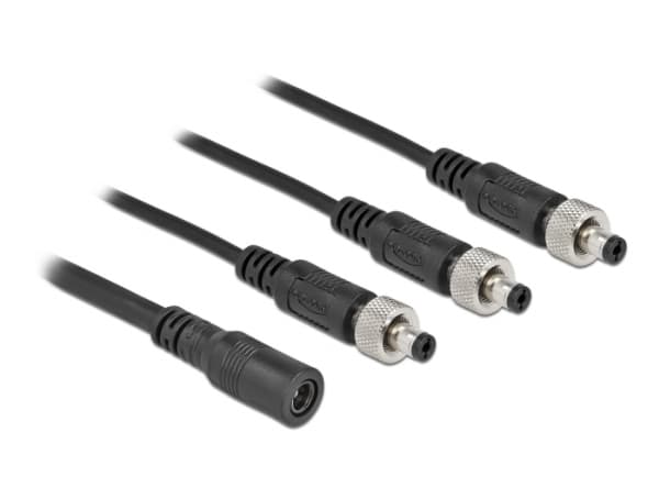 Delock - Strömdelare - DC-jack 5,5 x 2,1 mm (hona) till DC-jack 5,5 x 2,1 mm (hane) - 30 V - 2 A - 50 cm - svart