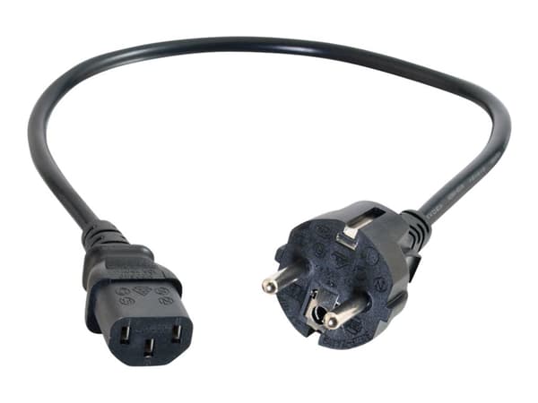 C2G Universal Power Cord - Strømkabel - power CEE 7/7 (hann) til power IEC 60320 C13 - 2 m - formstøpt - svart - Europa