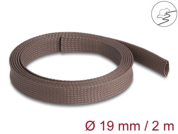 Delock - Flätad ärm - rodent resistant, stretchable, 19 mm - 2 m - brun