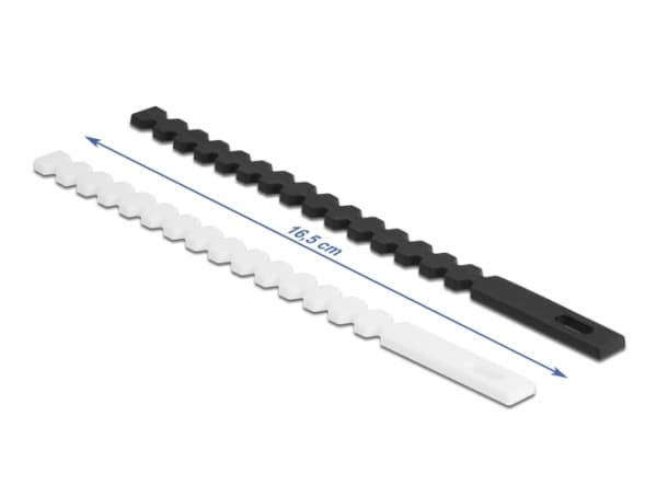 Delock - Kabellissesett - flexible reusable - 16.5 cm - svart, hvit