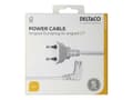 Miniatyrbilde 3 av 5: DELTACO - Strømkabel - Europlug vinklet til power IEC 60320 C7 vinklet - 3 m - hvit