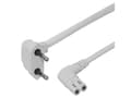 Miniatyrbilde 4 av 5: DELTACO - Strømkabel - Europlug vinklet til power IEC 60320 C7 vinklet - 3 m - hvit