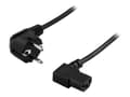 Miniatyrbilde 1 av 2: DELTACO - Strømkabel - power CEE 7/7 vinklet til power IEC 60320 C13 vinklet - 3 m - svart