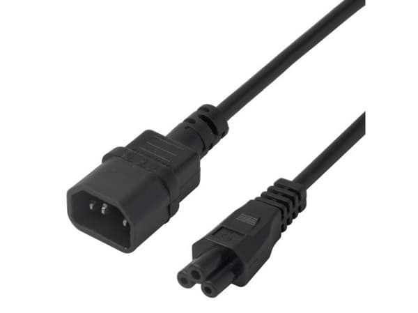 DELTACO - Strømkabel - IEC 60320 C14 til IEC 60320 C5 - 2 m - svart
