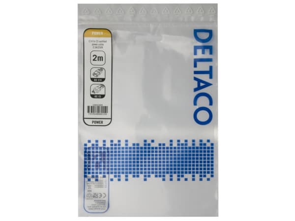 DELTACO - Strømkabel - IEC 60320 C14 til IEC 60320 C5 - 2 m - svart