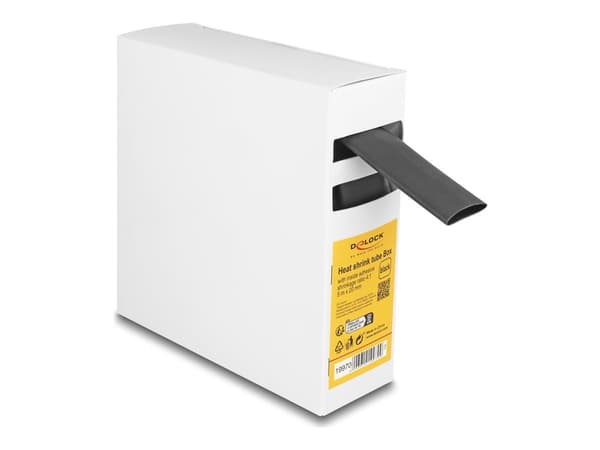 Delock - Varmekrymperør - box, with inside adhesive, shrinkage ratio 4:1 - 5 m - svart