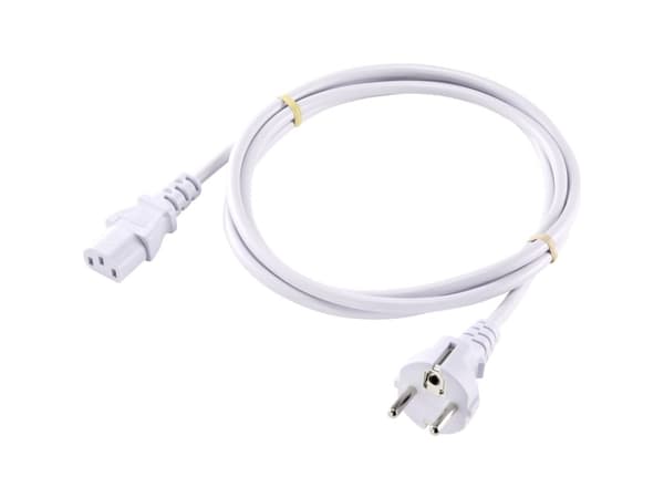 Sygonix SY-5043494 tilkoblingskabel for kaldt apparat hvit 2,00 m (SY-5043494)