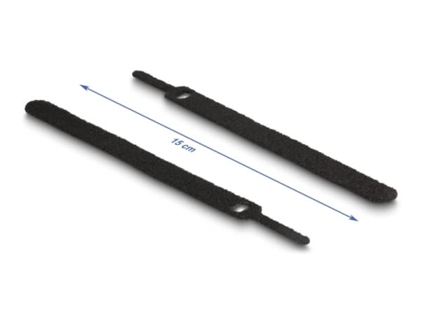 Delock - Hook & loop tie - 15 cm - svart, blå, gul, rød, grønn (en pakke 10)