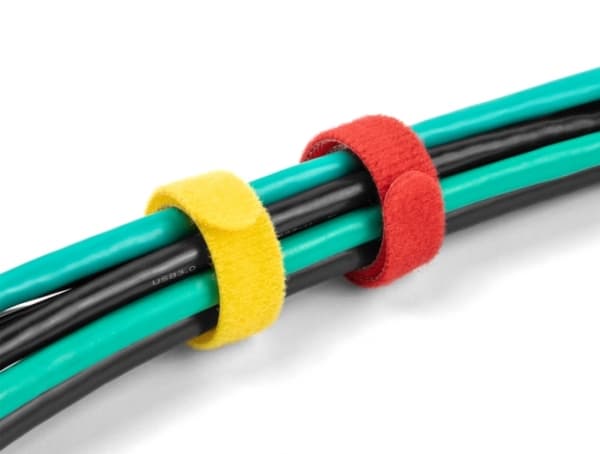 Delock - Hook & loop tie - 15 cm - svart, blå, gul, rød, grønn (en pakke 10)