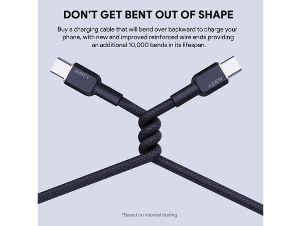 Aukey USB-C - USB-C 1,8 m USB-kabel Svart (CB-NCC2 BK)