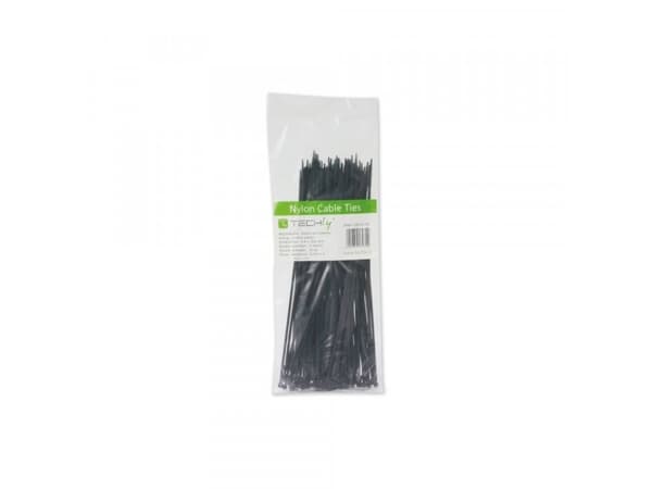 Techly 200 x 2.5mm, Nailon, Musta, 3 - 50 mm, CE, UL, RoHS, Reach, ISO 9001, 200 mm, 2,5 mm