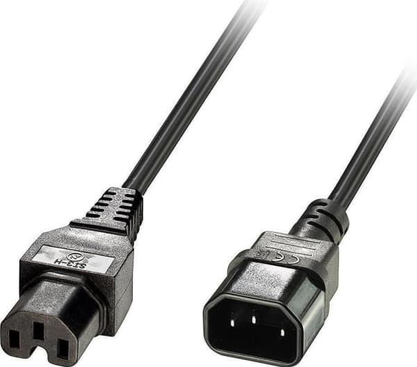 Lindy 30314, 2 m, C14 kopling, C15 kopling, H05VV-F3G