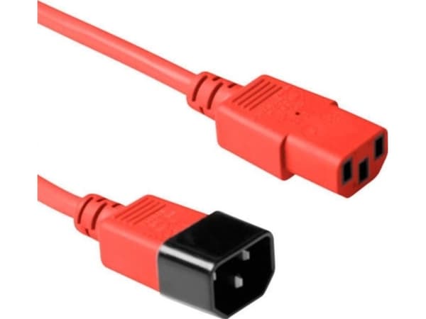 MicroConnect - Strømkabel - IEC 60320 C14 til power IEC 60320 C13 - 90 cm - rød