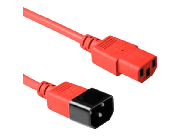 MicroConnect - Strømkabel - IEC 60320 C14 til power IEC 60320 C13 - 1.8 m - rød