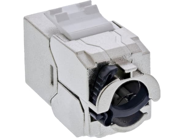24 bulkpakker InLine® Keystone RJ45 jack slim, SNAP-In, Cat.6A, integrert kabelbånd (B-76202P)