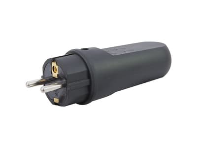 REV 0512090555, Typ F, Svart, Gummi, IP44, 250 V, 16 A