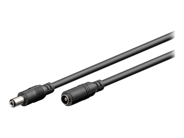 goobay - Strømforlengelseskabel - 5,5 x 2,1 mm DC-jakk (hann) til 5,5 x 2,1 mm DC-jakk (hunn) - 3 m - formstøpt