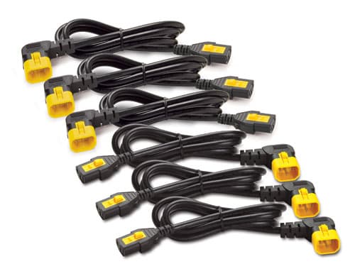APC - Strømkabel - teho IEC 60320 C13 til IEC 60320 C14 - 10 A - 1,22 m - 90° stikforbindelse, haspet - sort - for P/N: AP4421, AP4433, AP6015A, AP78