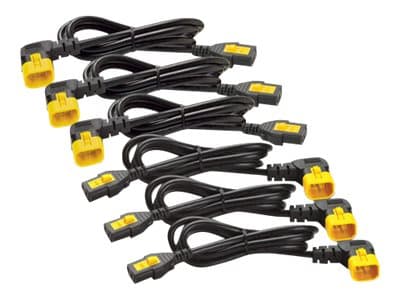 APC - Strømkabel - teho IEC 60320 C13 til IEC 60320 C14 - 10 A - 1,22 m - 90° stikforbindelse, haspet - sort - for P/N: AP4421, AP4433, AP6015A, AP78