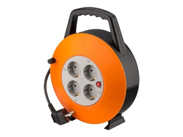 goobay - Jatkokela - AC 100-250 V - lähtöliitännät: 4 - 15 m - harmaa, musta, oranssi