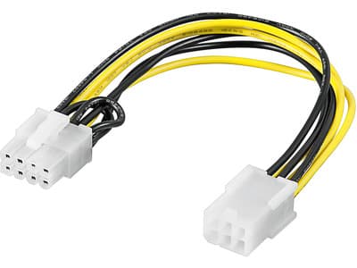 goobay - Strømkabel - 8-pins PCIe-strøm (hunn) til 6-pins PCIe-strøm (hann) - 19.5 cm