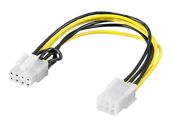 goobay - Strømkabel - 8-pins PCIe-strøm (hunn) til 6-pins PCIe-strøm (hann) - 19.5 cm